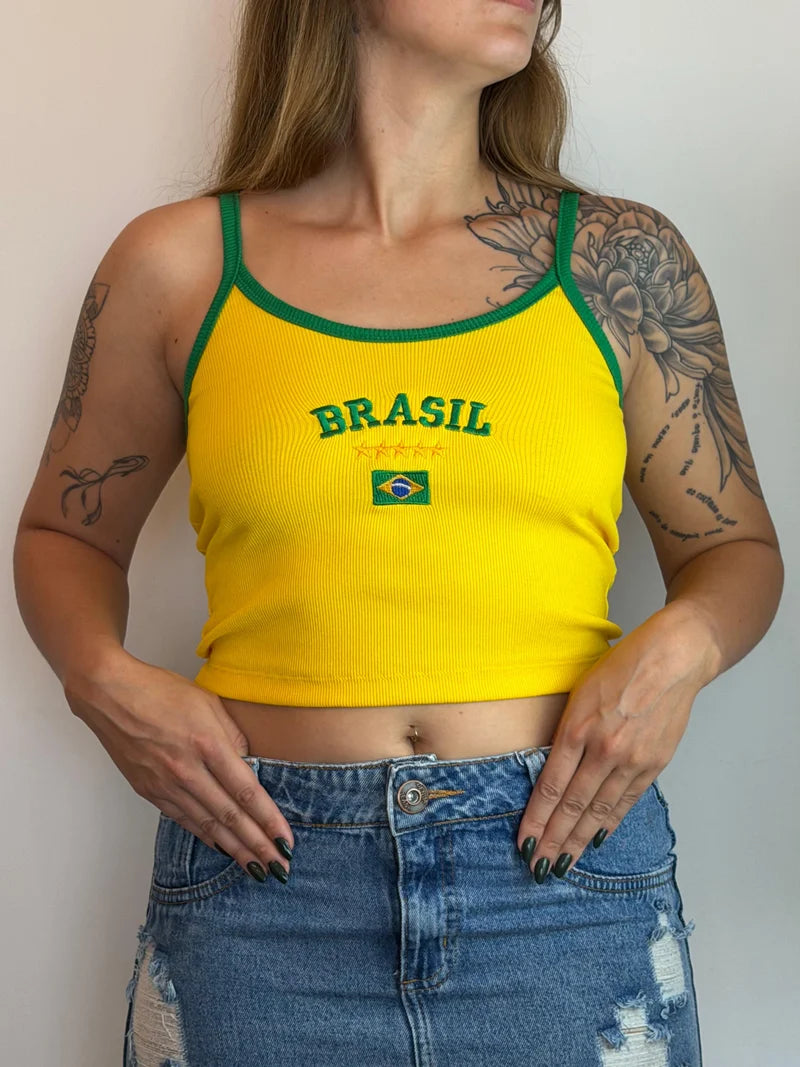 Cropped Brasil Amarelo